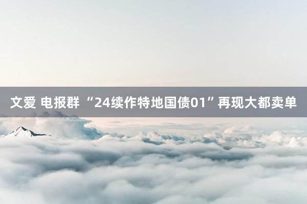 文爱 电报群 “24续作特地国债01”再现大都卖单