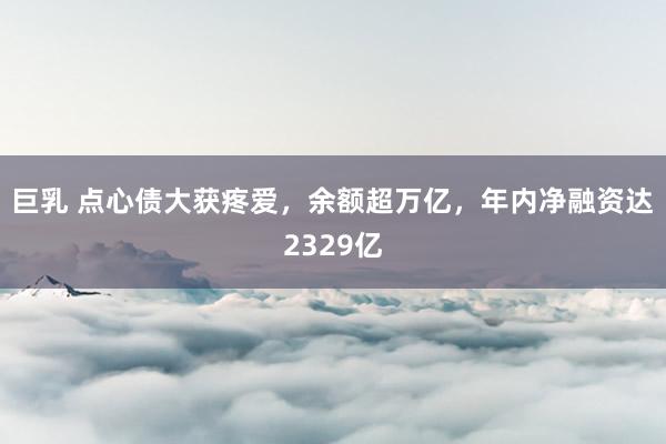 巨乳 点心债大获疼爱，余额超万亿，年内净融资达2329亿