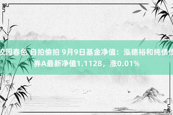校园春色 自拍偷拍 9月9日基金净值：泓德裕和纯债债券A最新净值1.1128，涨0.01%