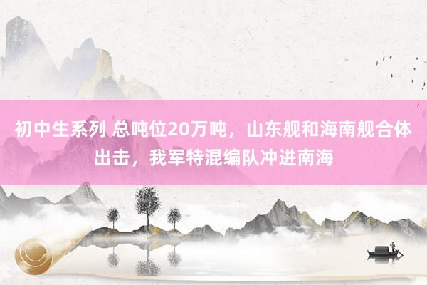 初中生系列 总吨位20万吨，山东舰和海南舰合体出击，我军特混编队冲进南海