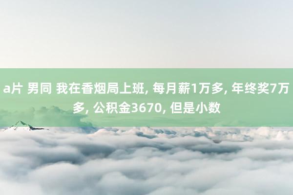 a片 男同 我在香烟局上班， 每月薪1万多， 年终奖7万多， 公积金3670， 但是小数