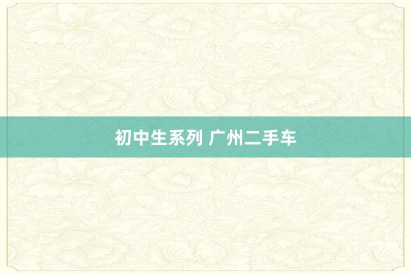 初中生系列 广州二手车