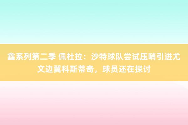 鑫系列第二季 佩杜拉：沙特球队尝试压哨引进尤文边翼科斯蒂奇，球员还在探讨
