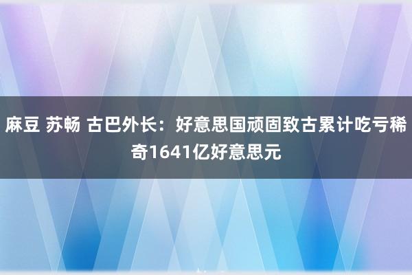 麻豆 苏畅 古巴外长：好意思国顽固致古累计吃亏稀奇1641亿好意思元