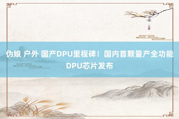 伪娘 户外 国产DPU里程碑！国内首颗量产全功能DPU芯片发布