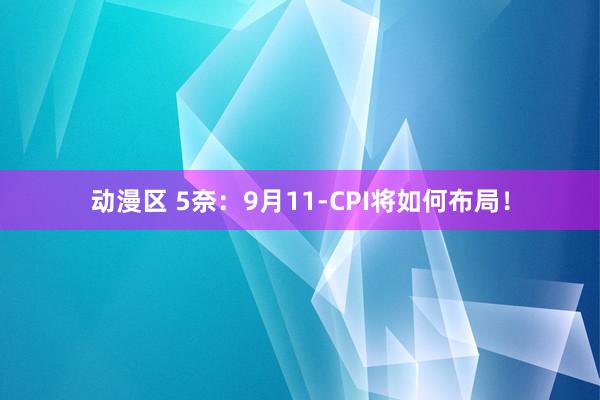 动漫区 5奈：9月11-CPI将如何布局！