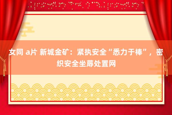 女同 a片 新城金矿：紧执安全“悉力于棒”，密织安全坐蓐处置网