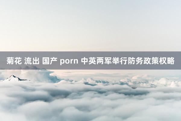 菊花 流出 国产 porn 中英两军举行防务政策权略