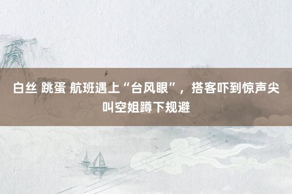 白丝 跳蛋 航班遇上“台风眼”，搭客吓到惊声尖叫空姐蹲下规避