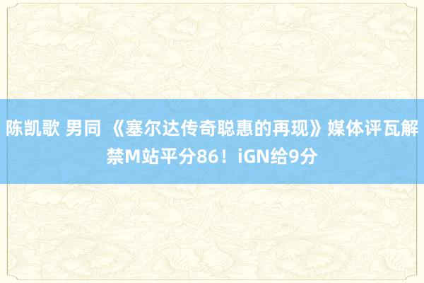 陈凯歌 男同 《塞尔达传奇聪惠的再现》媒体评瓦解禁M站平分86！iGN给9分