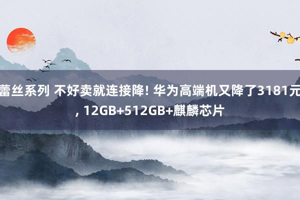 蕾丝系列 不好卖就连接降! 华为高端机又降了3181元， 12GB+512GB+麒麟芯片