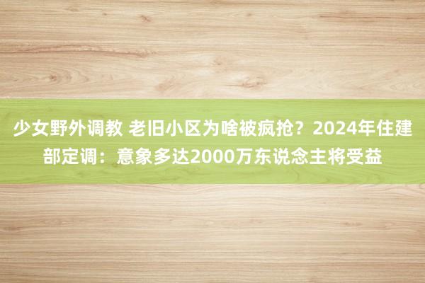 少女野外调教 老旧小区为啥被疯抢？2024年住建部定调：意象多达2000万东说念主将受益