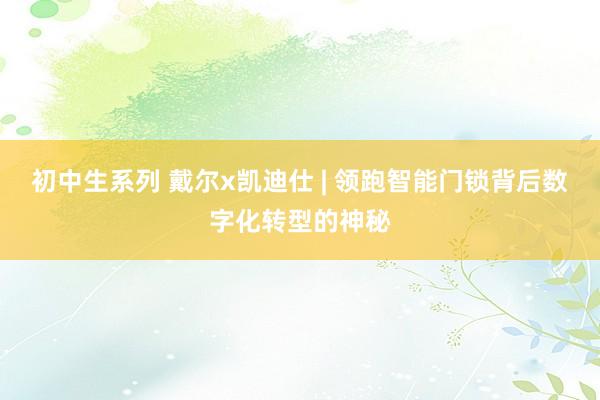 初中生系列 戴尔x凯迪仕 | 领跑智能门锁背后数字化转型的神秘