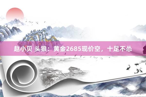 赵小贝 头狼：黄金2685现价空，十足不怂