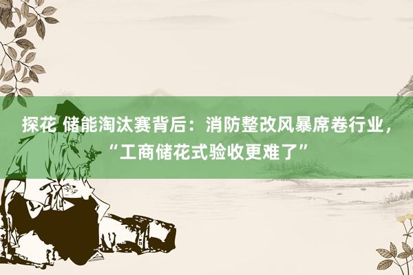 探花 储能淘汰赛背后：消防整改风暴席卷行业，“工商储花式验收更难了”