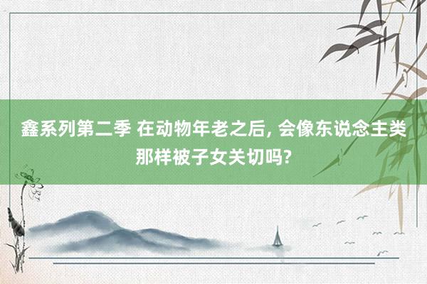 鑫系列第二季 在动物年老之后， 会像东说念主类那样被子女关切吗?