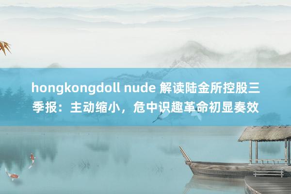 hongkongdoll nude 解读陆金所控股三季报：主动缩小，危中识趣革命初显奏效