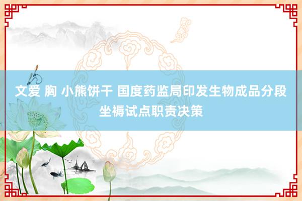 文爱 胸 小熊饼干 国度药监局印发生物成品分段坐褥试点职责决策