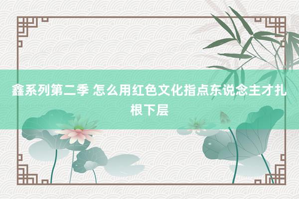 鑫系列第二季 怎么用红色文化指点东说念主才扎根下层