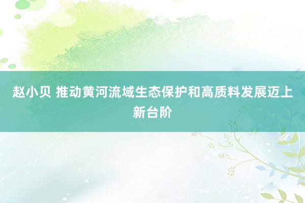 赵小贝 推动黄河流域生态保护和高质料发展迈上新台阶