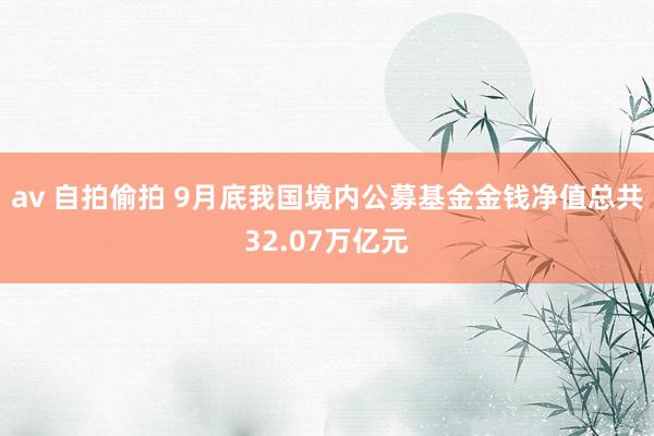 av 自拍偷拍 9月底我国境内公募基金金钱净值总共32.07万亿元