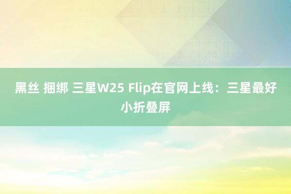 黑丝 捆绑 三星W25 Flip在官网上线：三星最好小折叠屏