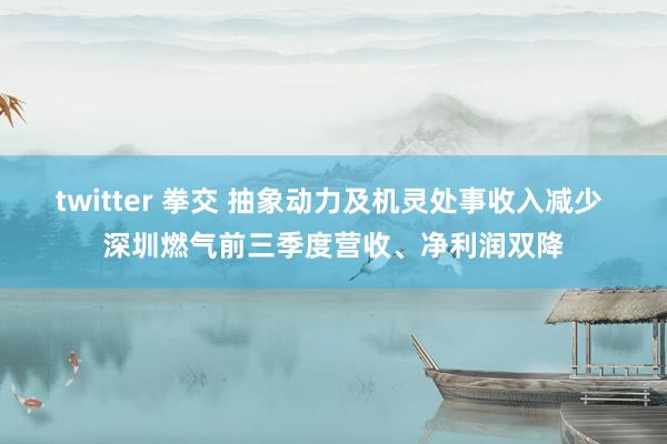 twitter 拳交 抽象动力及机灵处事收入减少 深圳燃气前三季度营收、净利润双降