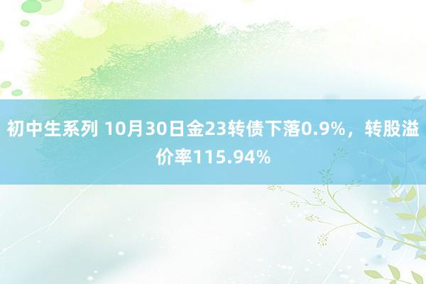 初中生系列 10月30日金23转债下落0.9%，转股溢价率115.94%