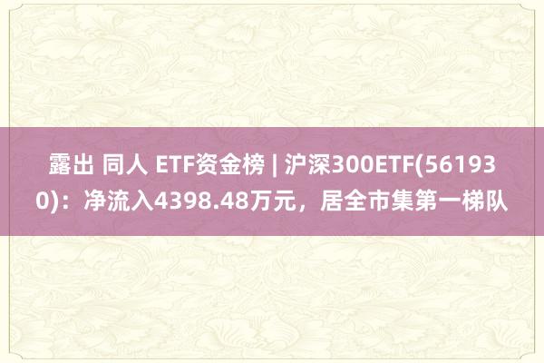 露出 同人 ETF资金榜 | 沪深300ETF(561930)：净流入4398.48万元，居全市集第一梯队