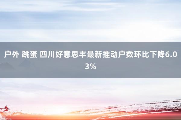 户外 跳蛋 四川好意思丰最新推动户数环比下降6.03%
