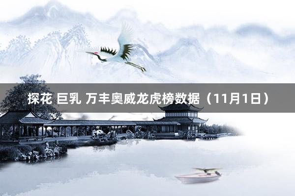 探花 巨乳 万丰奥威龙虎榜数据（11月1日）