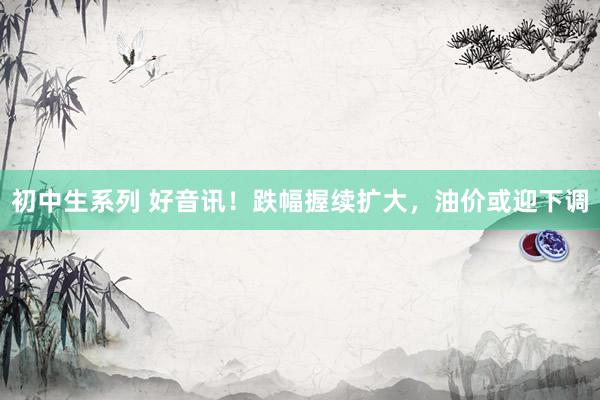 初中生系列 好音讯！跌幅握续扩大，油价或迎下调