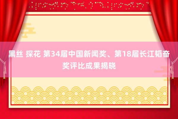 黑丝 探花 第34届中国新闻奖、第18届长江韬奋奖评比成果揭晓