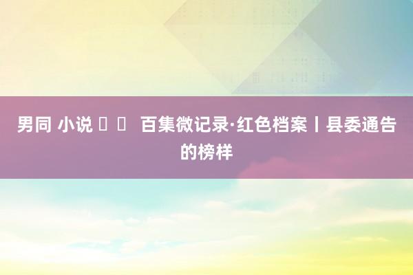 男同 小说 		 百集微记录·红色档案丨县委通告的榜样