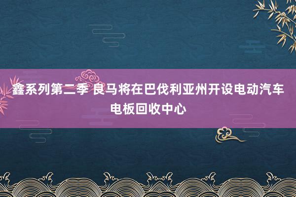 鑫系列第二季 良马将在巴伐利亚州开设电动汽车电板回收中心