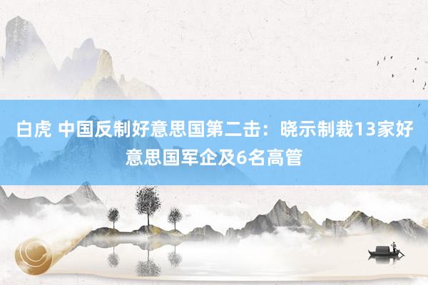 白虎 中国反制好意思国第二击：晓示制裁13家好意思国军企及6名高管