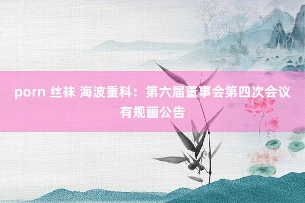 porn 丝袜 海波重科：第六届董事会第四次会议有规画公告