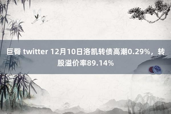 巨臀 twitter 12月10日洛凯转债高潮0.29%，转股溢价率89.14%