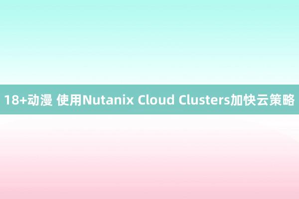 18+动漫 使用Nutanix Cloud Clusters加快云策略