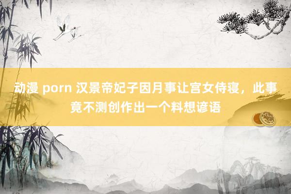 动漫 porn 汉景帝妃子因月事让宫女侍寝，此事竟不测创作出一个料想谚语