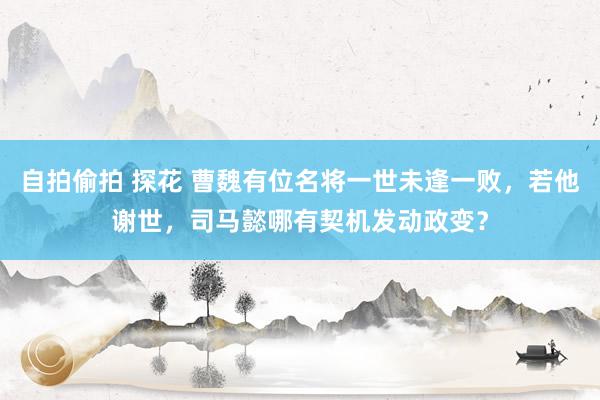 自拍偷拍 探花 曹魏有位名将一世未逢一败，若他谢世，司马懿哪有契机发动政变？