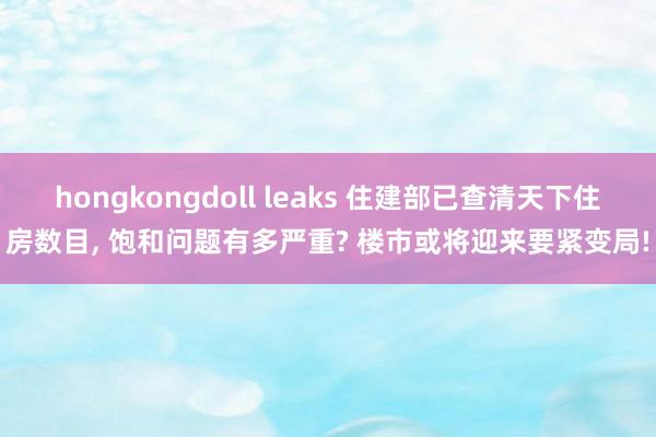 hongkongdoll leaks 住建部已查清天下住房数目， 饱和问题有多严重? 楼市或将迎来要紧变局!