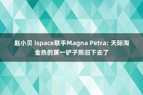 赵小贝 ispace联手Magna Petra: 天际淘金热的第一铲子照旧下去了