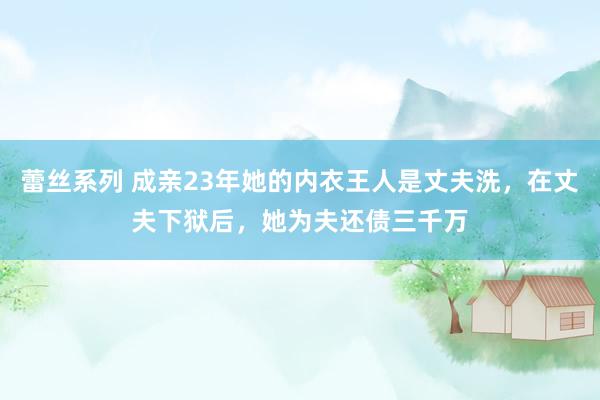 蕾丝系列 成亲23年她的内衣王人是丈夫洗，在丈夫下狱后，她为夫还债三千万