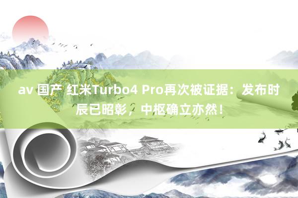 av 国产 红米Turbo4 Pro再次被证据：发布时辰已昭彰，中枢确立亦然！