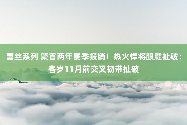 蕾丝系列 聚首两年赛季报销！热火悍将跟腱扯破：客岁11月前交叉韧带扯破