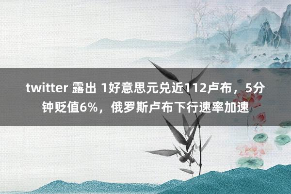 twitter 露出 1好意思元兑近112卢布，5分钟贬值6%，俄罗斯卢布下行速率加速
