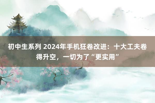 初中生系列 2024年手机狂卷改进：十大工夫卷得升空，一切为了“更实用”