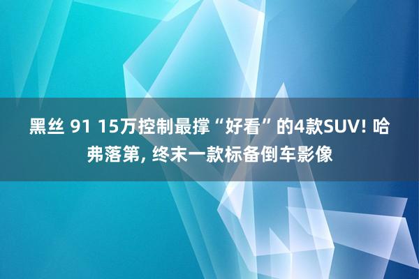 黑丝 91 15万控制最撑“好看”的4款SUV! 哈弗落第， 终末一款标备倒车影像
