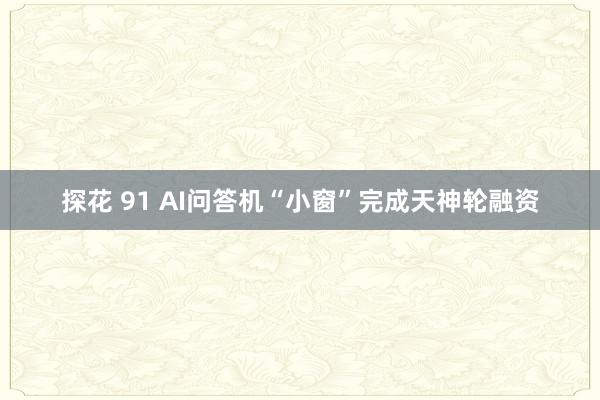 探花 91 AI问答机“小窗”完成天神轮融资